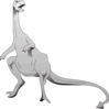 Gray Standing Dinosaur Clip Art